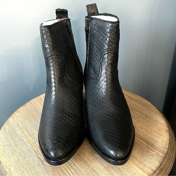 Steven Black Snakeskin Booties - Picture 8 of 10